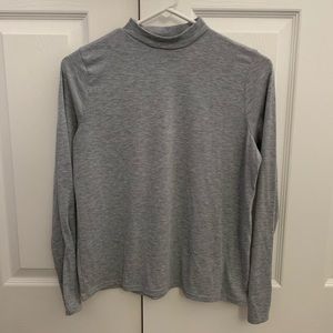 Boohoo grey mock neck long sleeve T-shirt